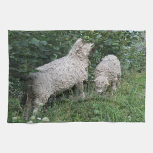 Cute Sheep Eating Leaves Kitchen Towels