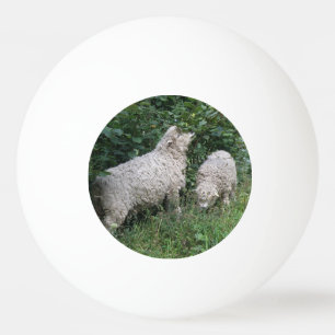 Cute Sheep Eating Leaves Ping Pong Ball