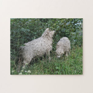 Cute Sheep Eating Leaves Puzzle