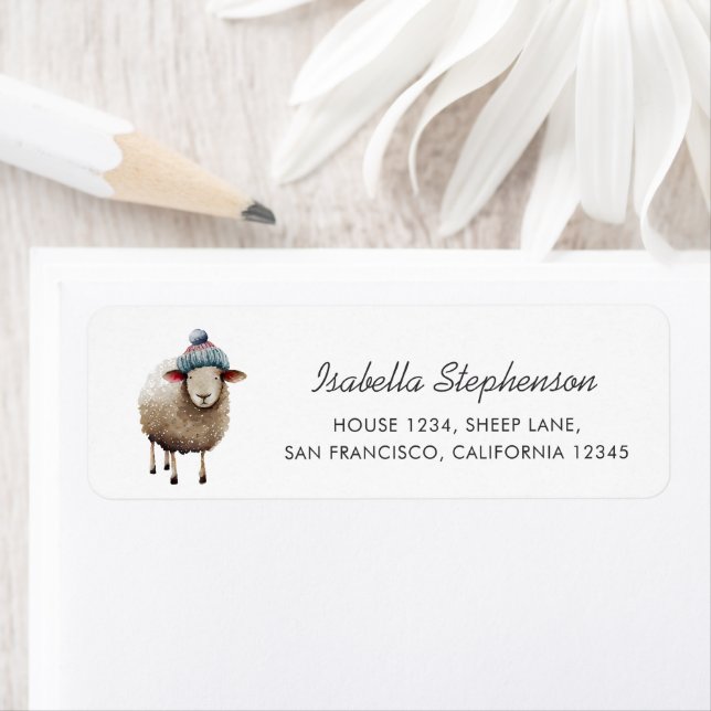 Cute Sheep Farm Animal Return Address (Insitu)