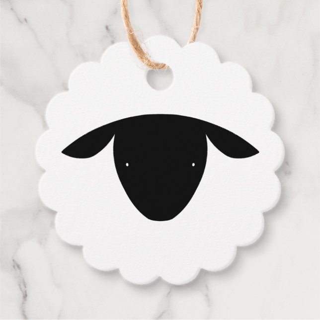 Cute Sheep Favour Tags (Front)