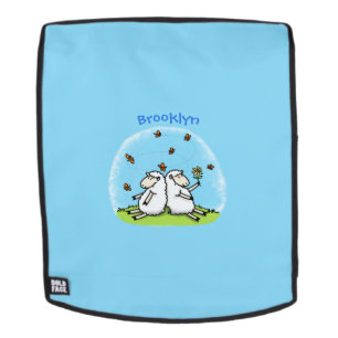 Cute sheep friends and butterflies cartoon backpack