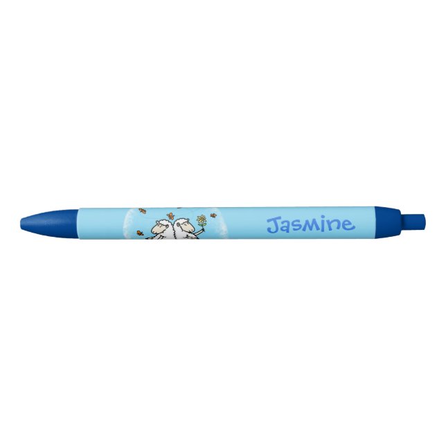 Cute sheep friends and butterflies cartoon black ink pen (Front)