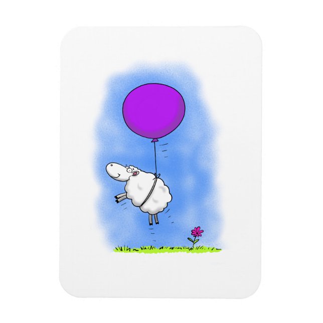 Cute sheep funny cartoon magnet (Vertical)
