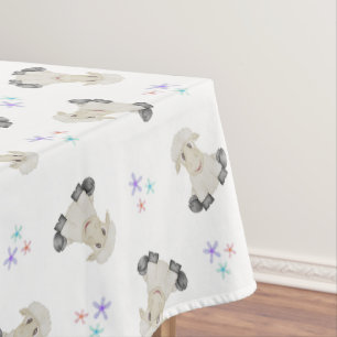 Cute Sheep Kids Farm Animals Barnyard Birthday Tablecloth