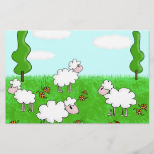 Cute Sheep Kids Illustration Stationery