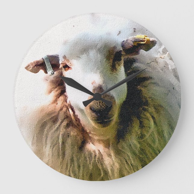 CUTE SHEEP LARGE CLOCK (Front)