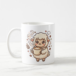 Cute Sheep Latte Art Heart Mug