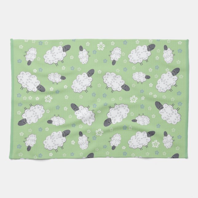 Cute Sheep Placemat Tea Towel (Horizontal)