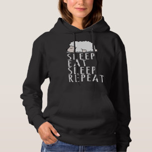 Cute sheep sleep eat repeat saying nightdress hoodie