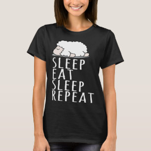 Cute sheep sleep eat repeat saying nightdress T-Shirt