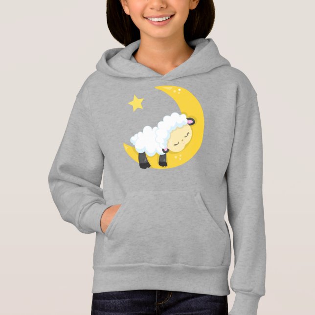 Cute Sheep, Sleeping Sheep, Moon, Stars, Sleepy (Front)