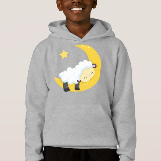 Cute Sheep, Sleeping Sheep, Moon, Stars, Sleepy (Front)