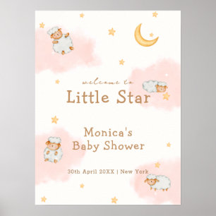 Cute Sheep Twinkle Twinkle Baby Shower Welcome Poster