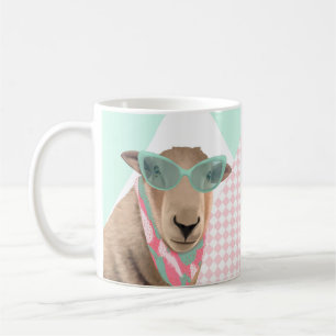 Cute Sheep With Glasses Coffee Mug