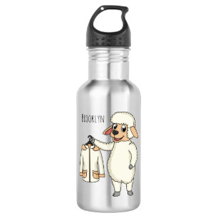 Cute sheep with jacket cartoon 532 ml water bottle