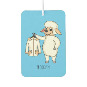 Cute sheep with jacket cartoon car air freshener