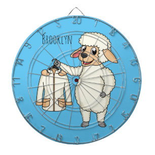 Cute sheep with jacket cartoon dartboard