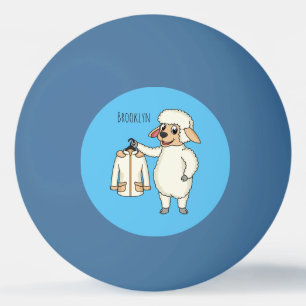 Cute sheep with jacket cartoon ping pong ball