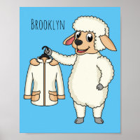 Cute sheep with jacket cartoon