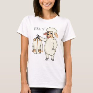 Cute sheep with jacket cartoon T-Shirt