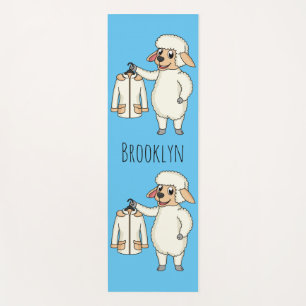 Cute sheep with jacket cartoon  yoga mat
