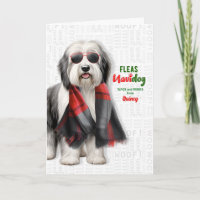 Cute Sheepdog Funny Fleas Navidog with Name