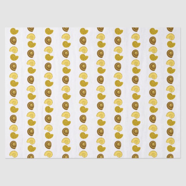 Cute shell arrangement on  tissue paper (Front)