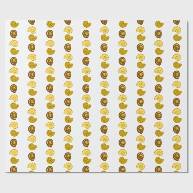 Cute shell arrangement on  wrapping paper (Flat)