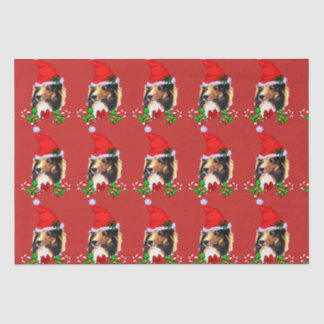 Cute Sheltie Santa Christmas Tissue Paper