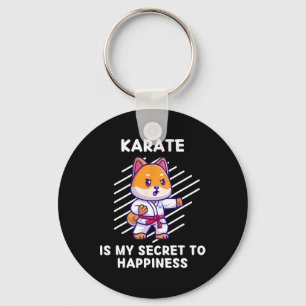 Cute Shi Inu Karate Is My Secret To Happiness Shi  Key Ring