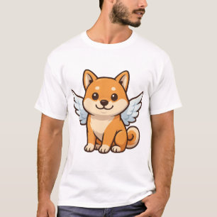 Cute Shiba Inu angel cartoon dog happiness T-Shirt
