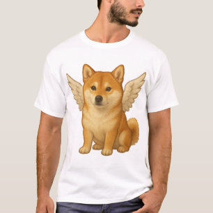 Cute Shiba Inu angel cartoon happy dog T-Shirt