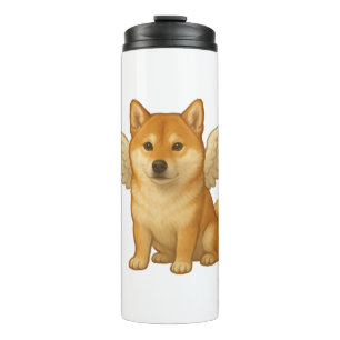 Cute Shiba Inu angel cartoon happy dog Thermal Tumbler