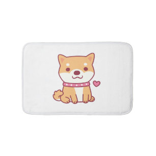 Cute Shiba Inu Dog Bath Mat
