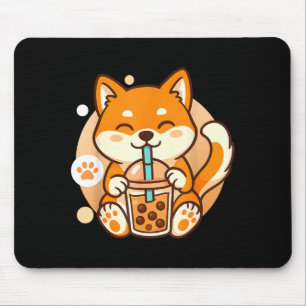 Cute Shiba Inu Dog Bubble Boba Tea Anime Kawaii Ne Mouse Pad