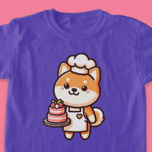 Cute Shiba Inu Dog Cake Baker T-Shirt