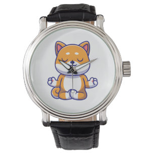 Cute shiba inu dog doing yoga meditation cartoon   watch