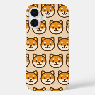 Cute Shiba Inu Dog Face iPhone 16 Case