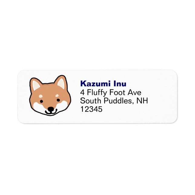 Cute Shiba Inu Dog Face Return Address Labels (Front)
