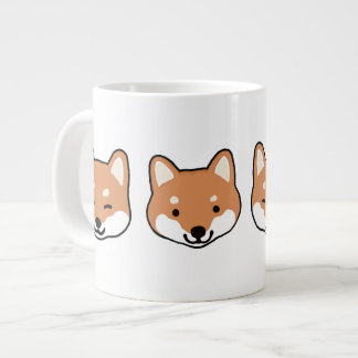 Cute Shiba Inu Dog Faces Large Coffee Mug