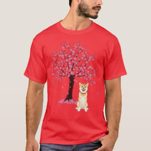 Cute Shiba Inu Dog Japanese Cherry Blossom Sakura  T-Shirt