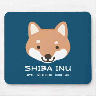 Cute Shiba Inu Dog | Loyal Intelligent Cutie Face Mouse Pad