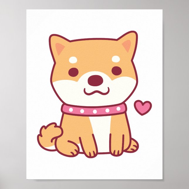 Cute Shiba Inu Dog Poster (Front)