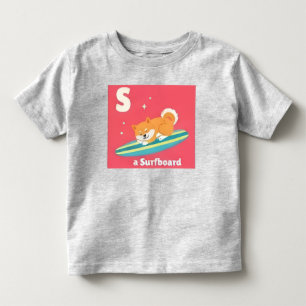 Cute Shiba Inu Dog S Surfboard Kids T-Shirt