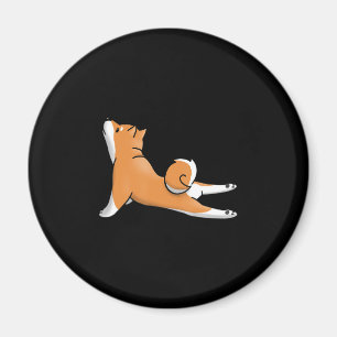 Cute shiba inu dog   yoga pose   birthday gift magnet