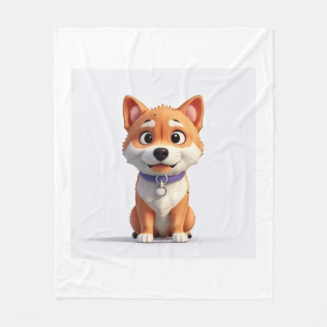 Cute Shiba Inu   Fleece Blanket (Front)