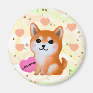 Cute Shiba Inu Hearts For Dog Lover Magnet