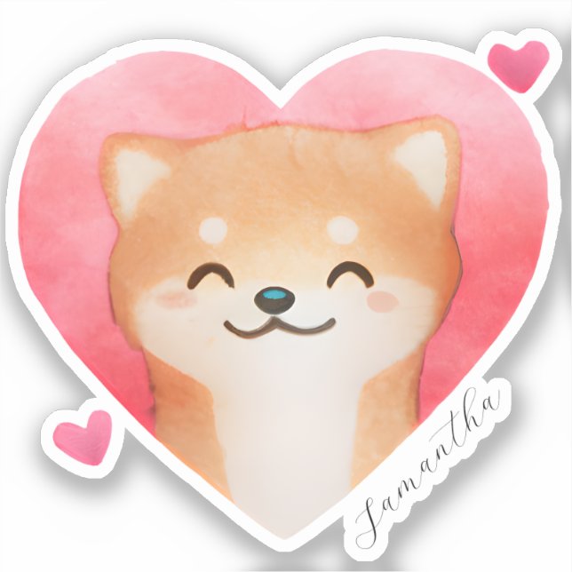 Cute Shiba Inu in a Heart (Front)