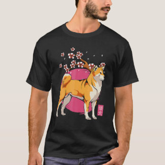 Cute Shiba Inu Kawaii Dog Cherry Blossom T-Shirt
